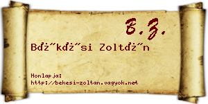 Békési Zoltán névjegykártya