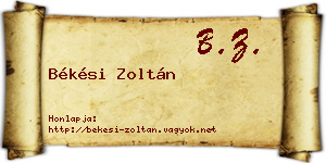 Békési Zoltán névjegykártya