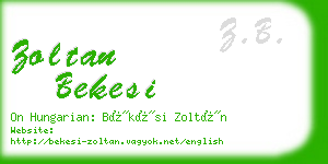 zoltan bekesi business card